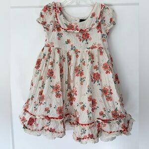 Cynthia Rowley White and Coral floral collared dress
5T